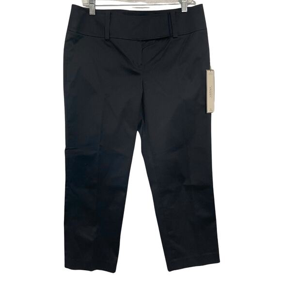 Ann Taylor LINDSAY Stretch Cropped Chino Pants Size 8 Navy Blue Mid Rise NEW - Picture 1 of 11